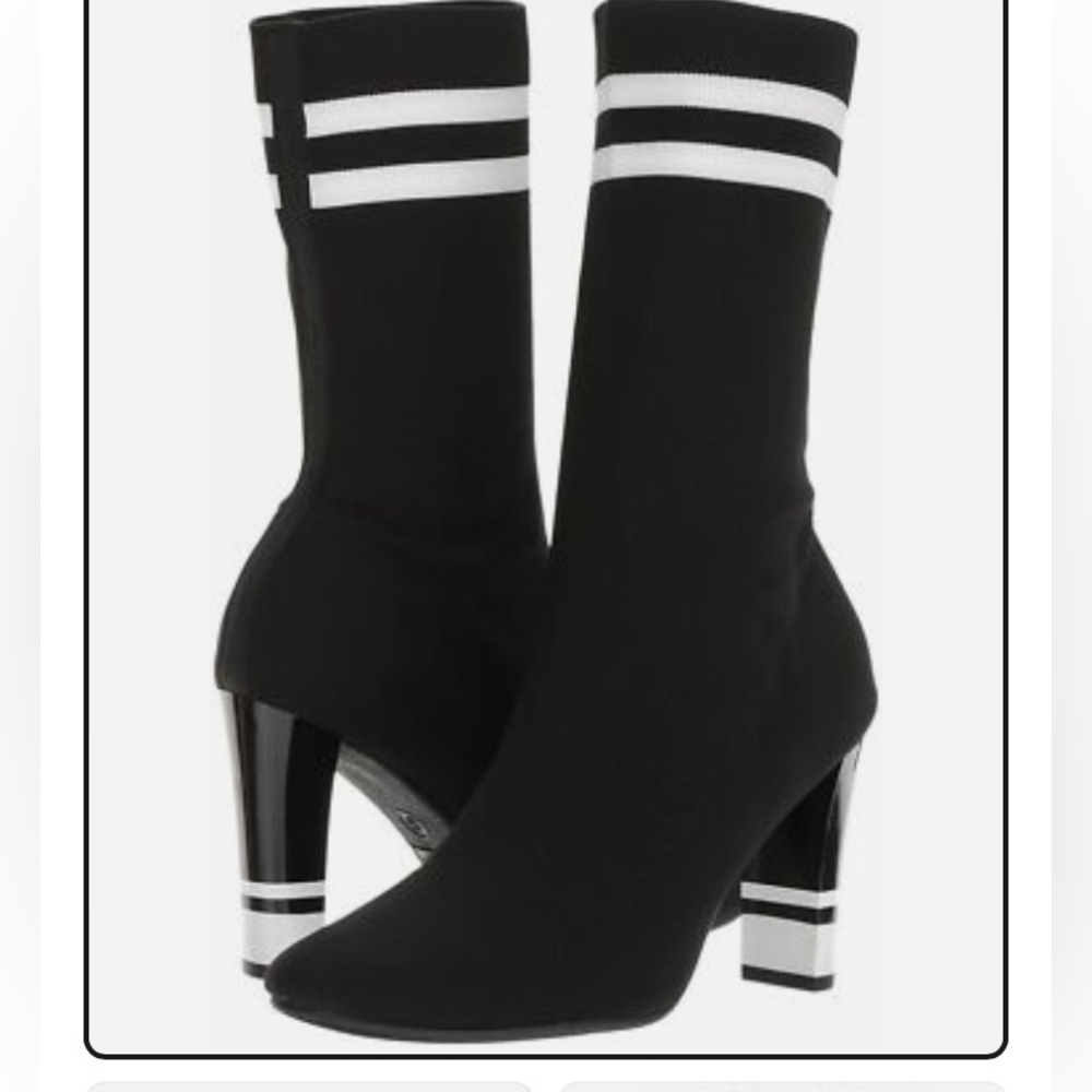 Sam Edelman Circus Joy sock bootie New black with white stripe size 6.5